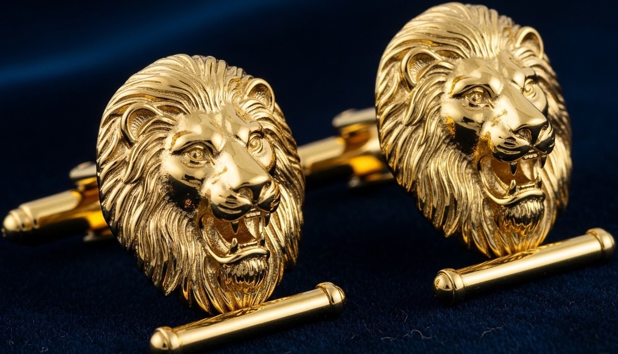 Gold Lion Cufflinks
