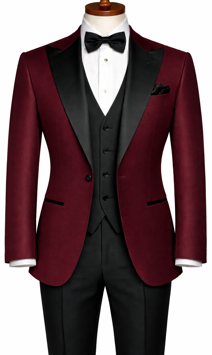Royal Burgundy Evening Suit