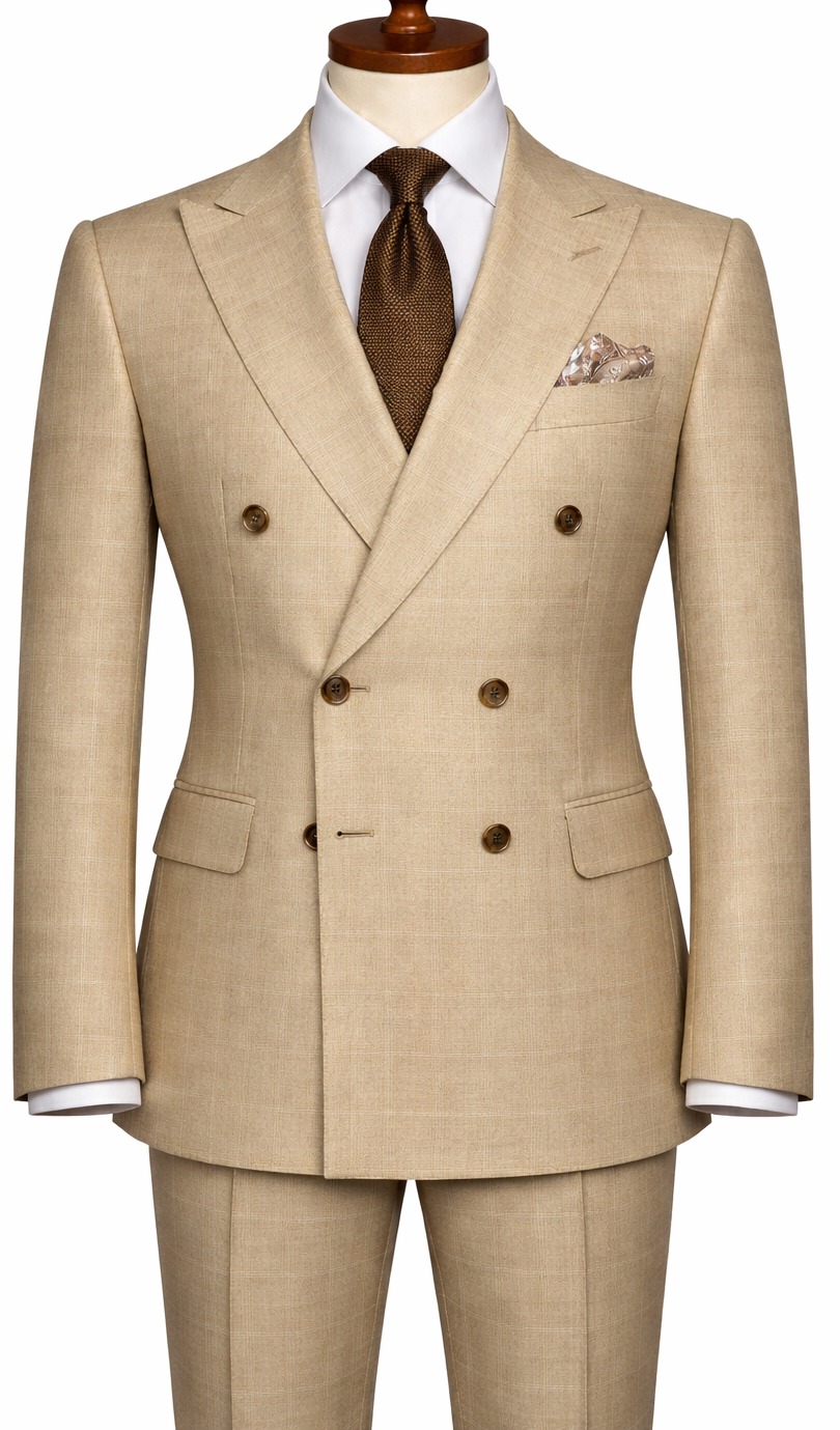Sand Linen Double-Breasted Suit