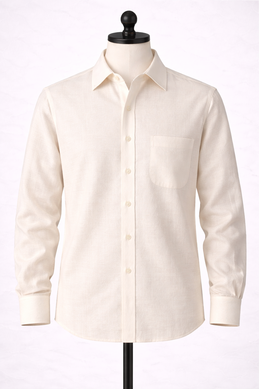 Cream Linen Dress Shirt