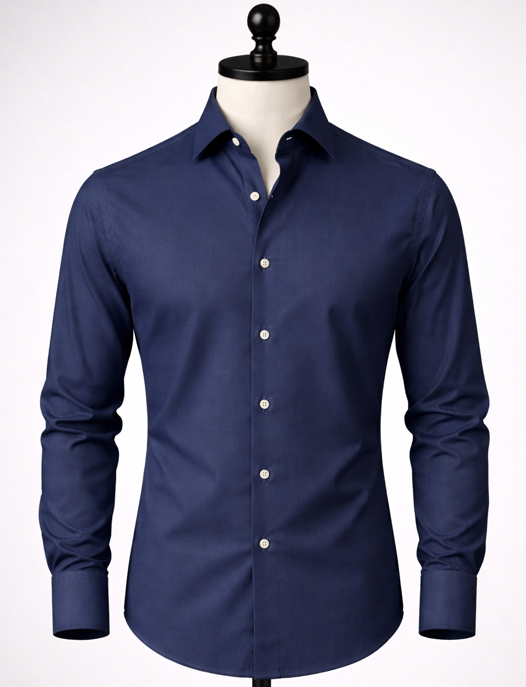 Navy Cutaway Collar Shirt
